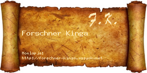 Forschner Kinga névjegykártya
